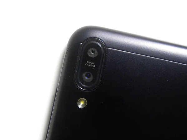 Dual Camera Flash Back Black Color Smartphone — Stock Photo, Image