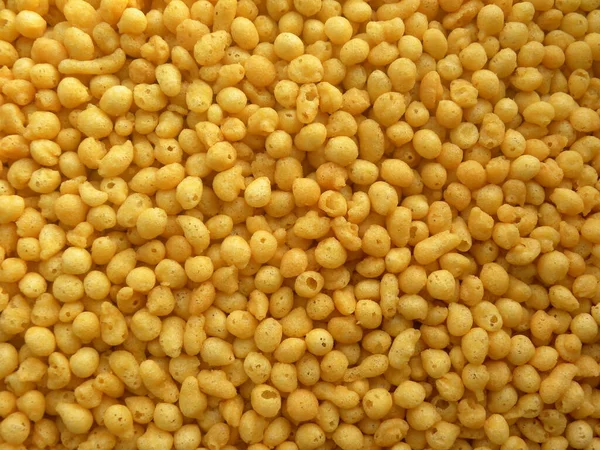 Color Amarillo Salado Frito Pequeño Boondi Bolas Picante Snack Indio — Foto de Stock