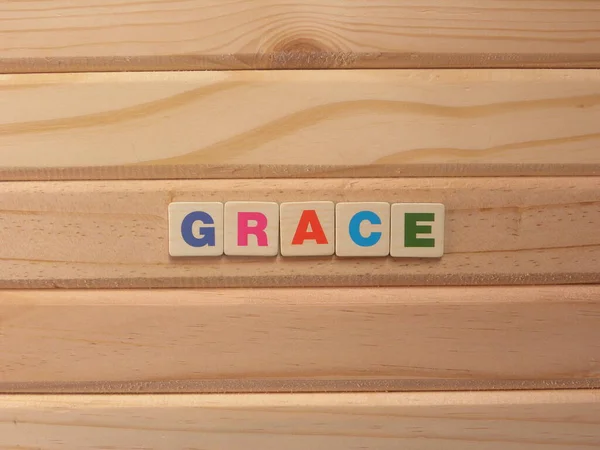 Word Grace Wood Background — Stock Photo, Image