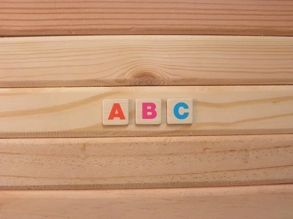 Буквы Abc Деревянном Фоне — стоковое фото