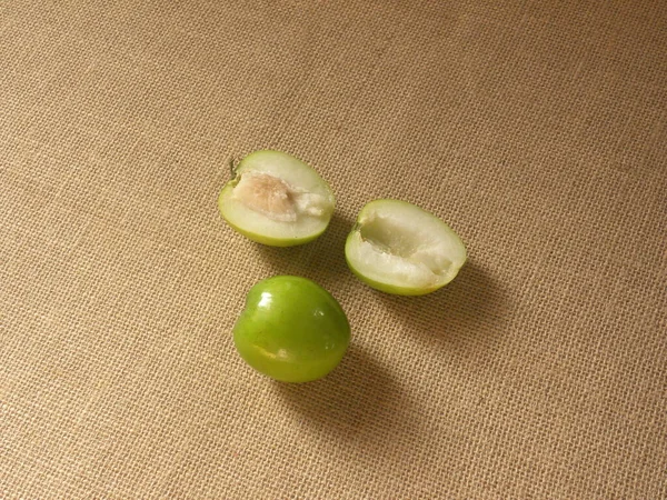 Cor Verde Apple Ber Jujuba Indiana Frutas — Fotografia de Stock