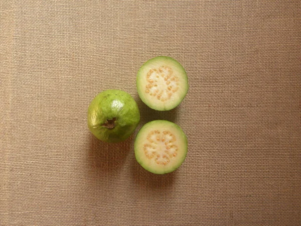 Color Verde Fruta Guayaba Fresca Madura Psidium Guajava — Foto de Stock