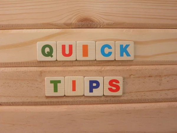 Word Quick Tips Wood Background — Stock Photo, Image