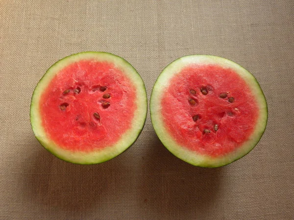 Rote Farbe Scheiben Geschnitten Reife Wassermelone — Stockfoto