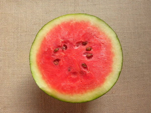 Cut Cross Section Detail Red Color Ripe Watermelon — Stock Photo, Image