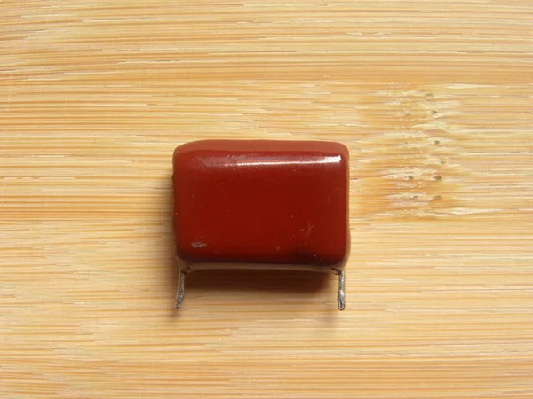 Red Color Ceramic Capacitor Electronic Component — Stock Photo, Image