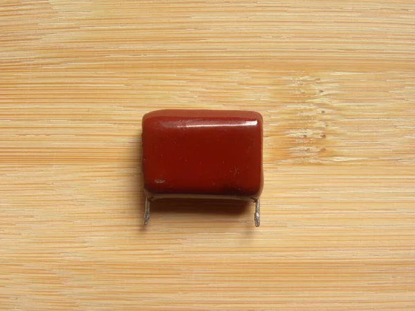 Capacitor Cerâmica Cor Vermelha Componente Eletrônico — Fotografia de Stock