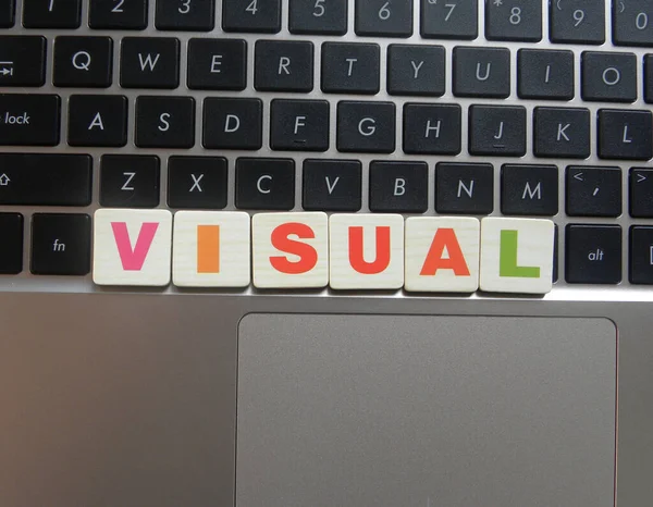 Word Visual on keyboard background