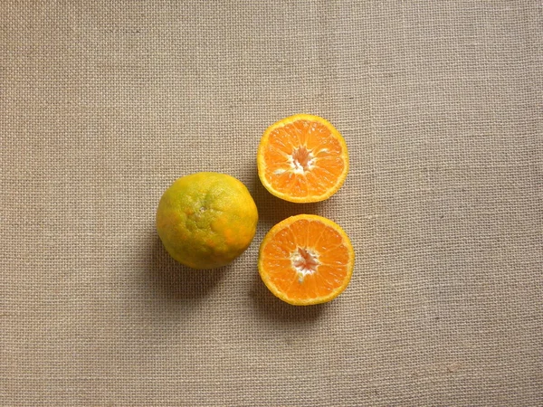 Frutas Enteras Cortadas Naranja Madura Nagpur — Foto de Stock