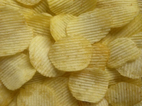 Yellow Color Corrugated Potato Chips — Stock Photo, Image