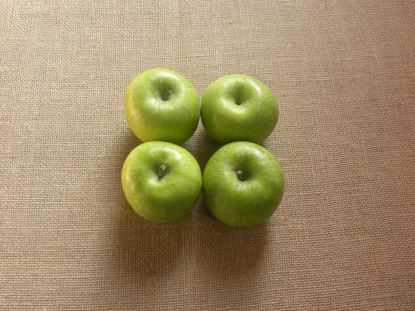 Grüne Farbe Reife Ganze Granny Smith Äpfel — Stockfoto