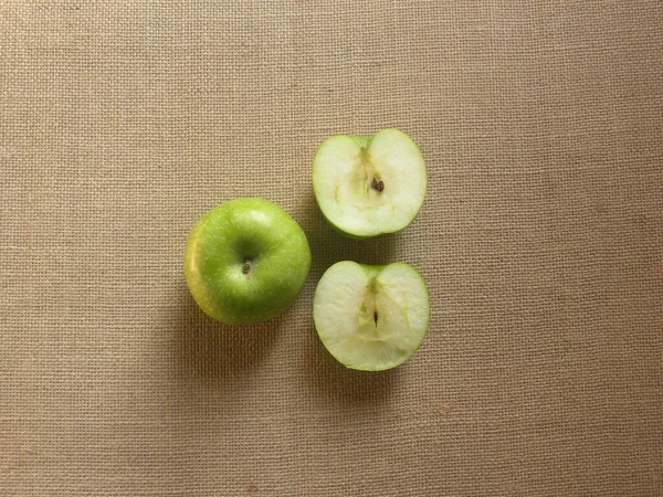 Pommes Granny Smith Mûres Entières Couleur Verte — Photo