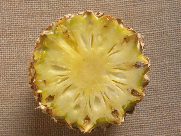 Coupe Jaune Détail Section Transversale Ananas Mûr — Photo