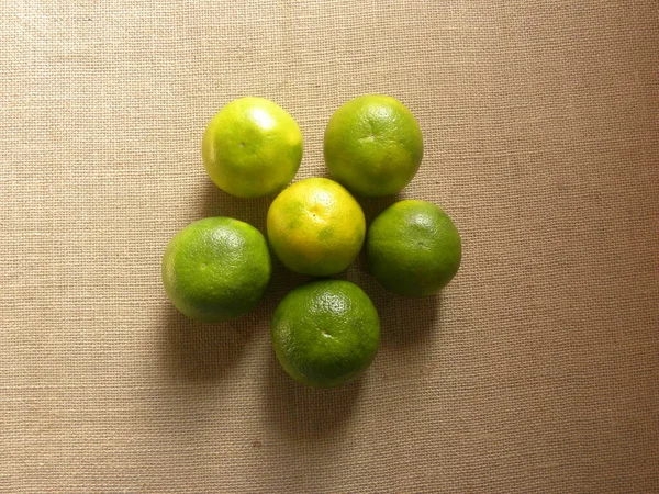 Jaune Vert Couleur Entière Mûr Citron Vert Doux Fruits Citrus — Photo