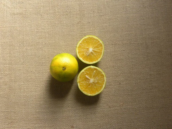 Amarelo Verde Todo Maduro Frutas Limão Doce Citrus Limetta — Fotografia de Stock