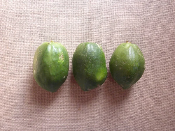 Zelená Barva Celé Syrové Nezralé Papája Ovoce — Stock fotografie