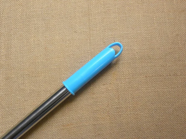 Синий Цвет Пластиковой Ручки Швабры — стоковое фото