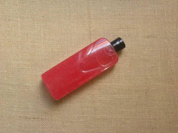 Bottiglia Gel Lavaggio Corpo Colore Rosso — Foto Stock