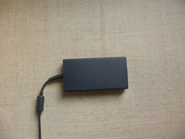 Black Color Laptop Charger Power Adapter — Stock Photo, Image