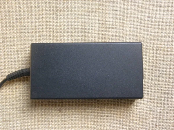 Fekete Színű Laptop Töltő Tápegység — Stock Fotó