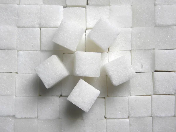 White Color Granulated Sugar Cubes — Stock Photo, Image