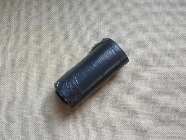 Czarny Kolor Worek Śmieci Roll — Zdjęcie stockowe
