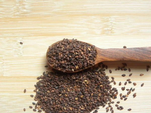 Braune Farbe Roh Ganze Getrocknete Sesamsamen — Stockfoto