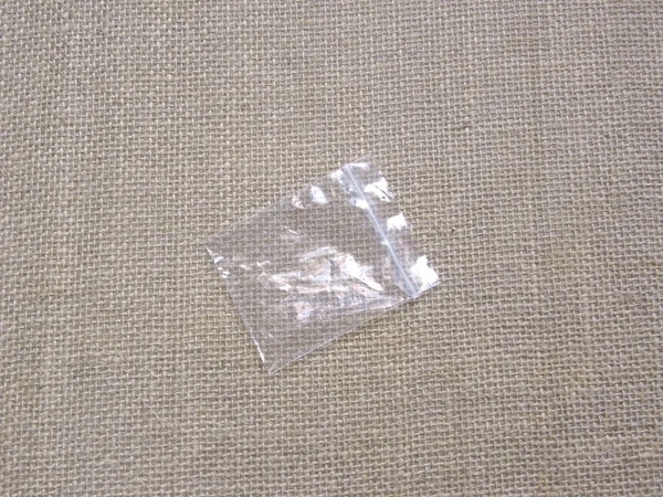 Transparente Kleine Plastiktüte Mit Reißverschluss — Stockfoto