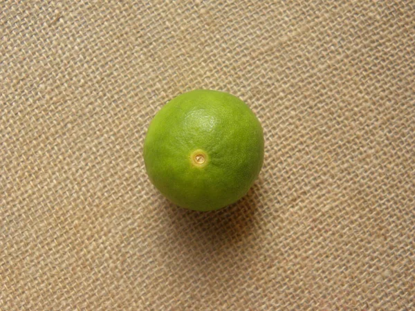 Cor Verde Fruta Fresca Inteira Crua Limão — Fotografia de Stock