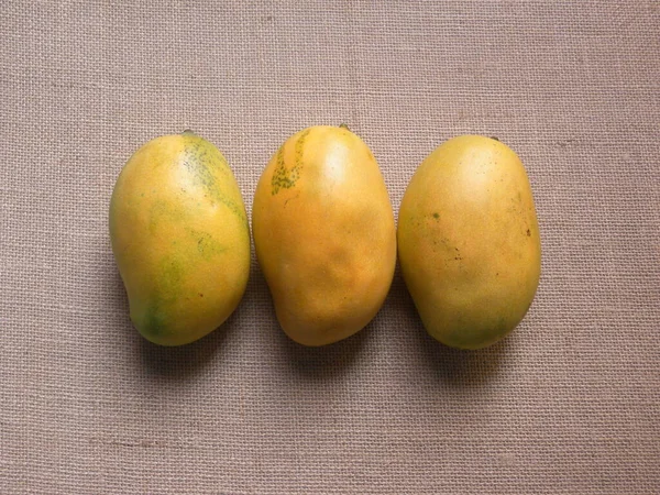 Color Amarillo Entero Maduro Fresco Mallika Mangos —  Fotos de Stock