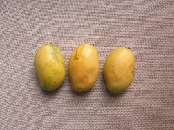 Color Amarillo Entero Maduro Fresco Mallika Mangos —  Fotos de Stock