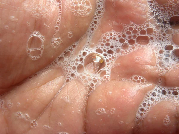 Soap Froth Palm Hand — Stock Photo, Image