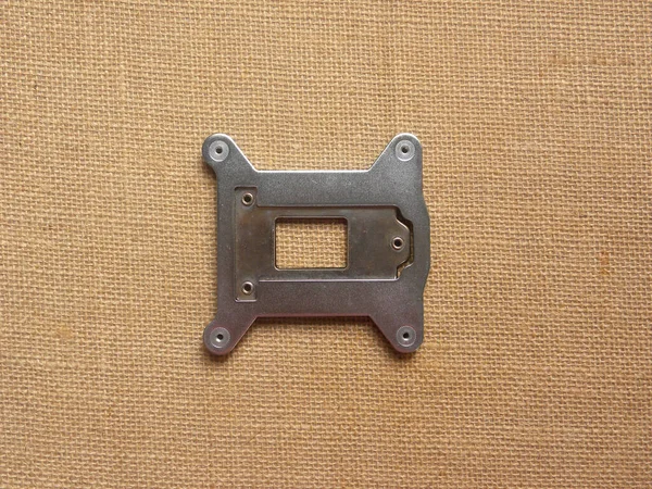 Stainless Steel Computer Cpu Retention Bracket Plate — Stock Photo, Image