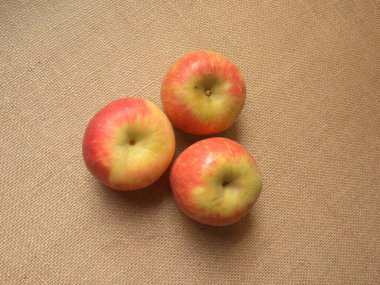 Olgun taze Fuji elmaları.