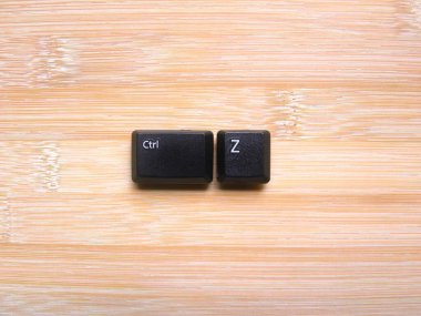 Black color Ctrl Z keys of computer keyboard clipart