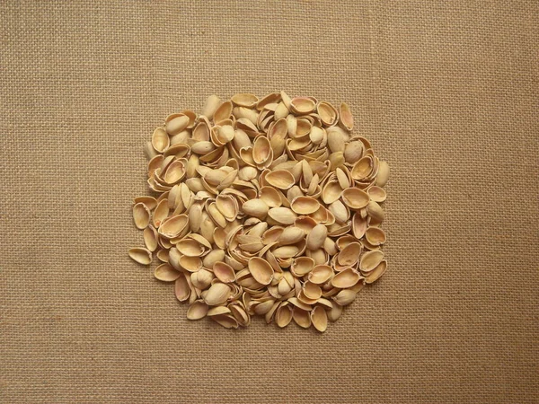 Beige Color Empty Dried Pistachio Shells — Stock Photo, Image