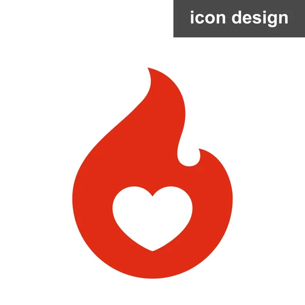 Vector icon fire heart like