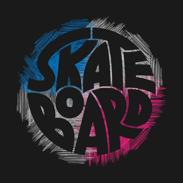 Skateboard Typografie Grafiky Koncept Stylu Grunge Pro Tiskovou Výrobu Tričko — Stockový vektor