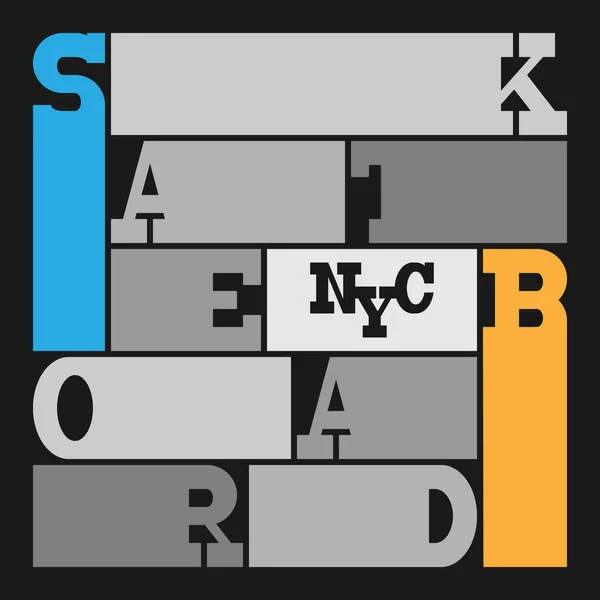 Skateboard typografi grafik. Koncept för tryckproduktion. T-shirt mode design. — Stock vektor