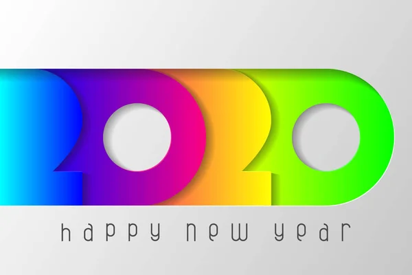 Новым 2020 Годом Плакат Цифрами Вырезанными Цветной Бумаги Зимние Праздники — стоковый вектор
