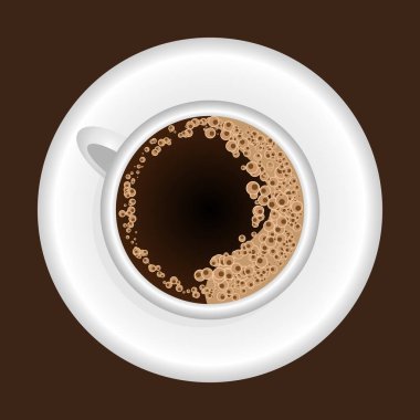 Bir fincan köpüklü ve üstü açık kahve..