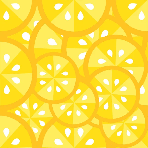 Modèle Fruits Sans Couture Tranches Citron Graphique Vectoriel — Image vectorielle