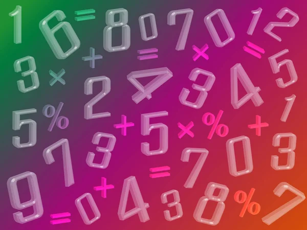 Números Matemáticos Criativos Sinais Fundo Colorido Modelo Para Publicidade Brochuras — Vetor de Stock