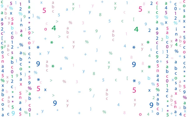 Abstrakte Farbige Mathematische Zeichen Der Algebra Und Geometrie Auf Weißem — Stockvektor