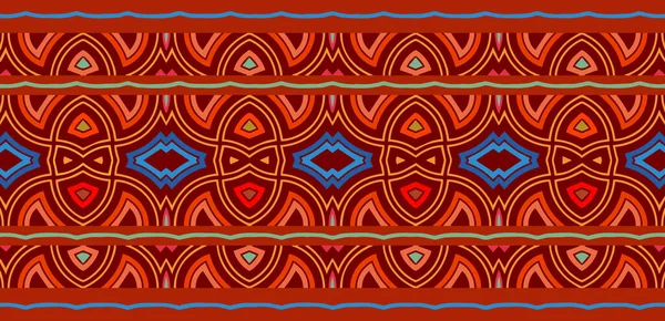 Modèle Frontière Géométrique Ethnique Style Africain Mexicain Amérindien Imprimé Avec — Image vectorielle