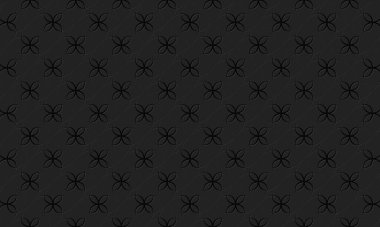 Çürük hatlı geometrik soyut çiçeklerin arkaplan deseni. Siyah arkaplanda vektör grafikleri. 
