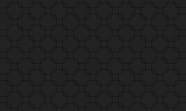 具有缩进轮廓的抽象几何形状的创造性背景模式 黑色背景上的矢量图形 — 图库矢量图片