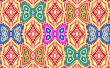 Dekoratif kelebek desenli geometrik arka plan. Vektör grafikleri.