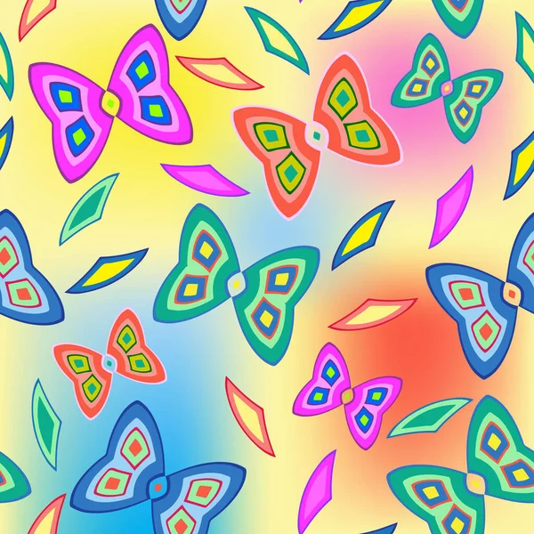 Seamless Pattern Decorative Butterflies Vector Graphics — Stock Vector