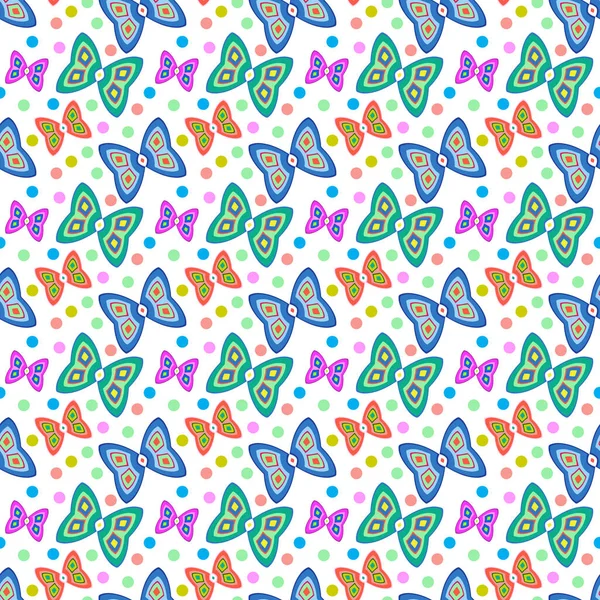 Seamless Pattern Decorative Butterflies Vector Graphics White Background — Stock Vector
